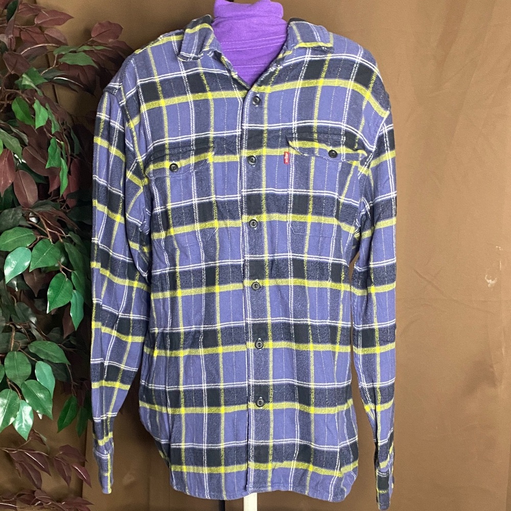 Levi's Purple and Yellow Plaid Shirt